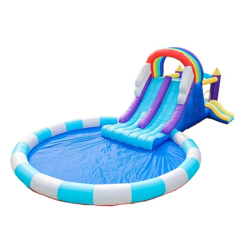 Kids Outdoor Water - Reuze opblaasbare regenboogwaterglijbaan voor kinderen, van