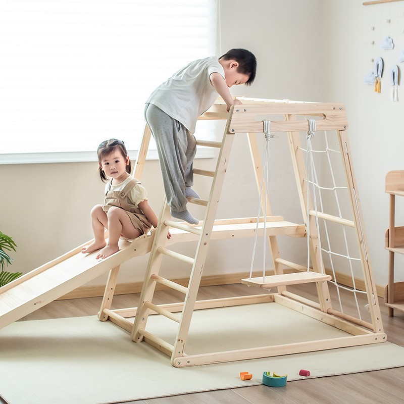 Kids Outdoor Wooden Climbing Frame - Klimrek voor kinderen, binnen en buiten,