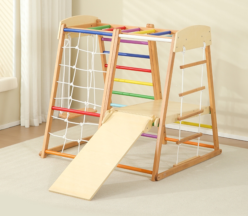 Kids Outdoor Wooden Climbing Frame - Kinderen buiten binnen Montessori klimsportschool 7-in-1