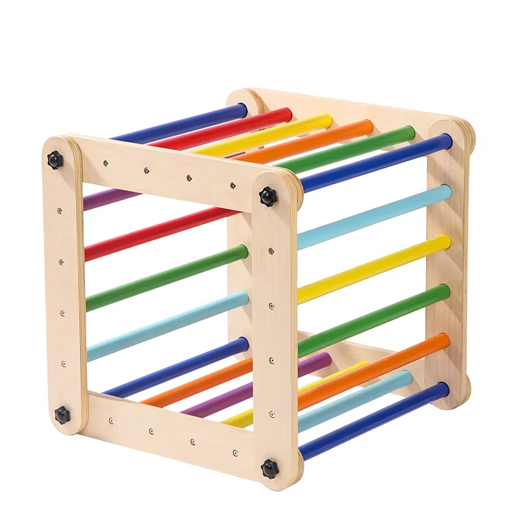 Kids Outdoor Wooden Climbing Frame - Klimrek voor kinderen, houten driehoek, binnen