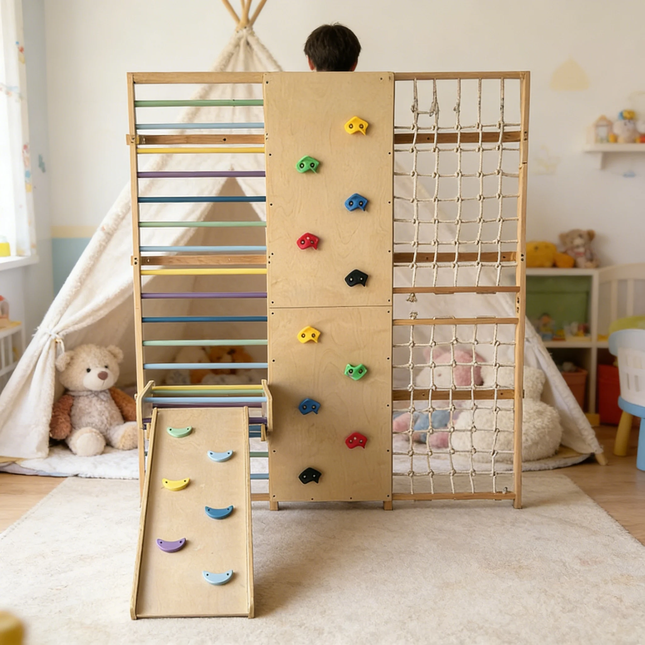 Kids Outdoor Wooden Climbing Frame - Klimrek voor kinderen, professionele kwaliteit, 2026,
