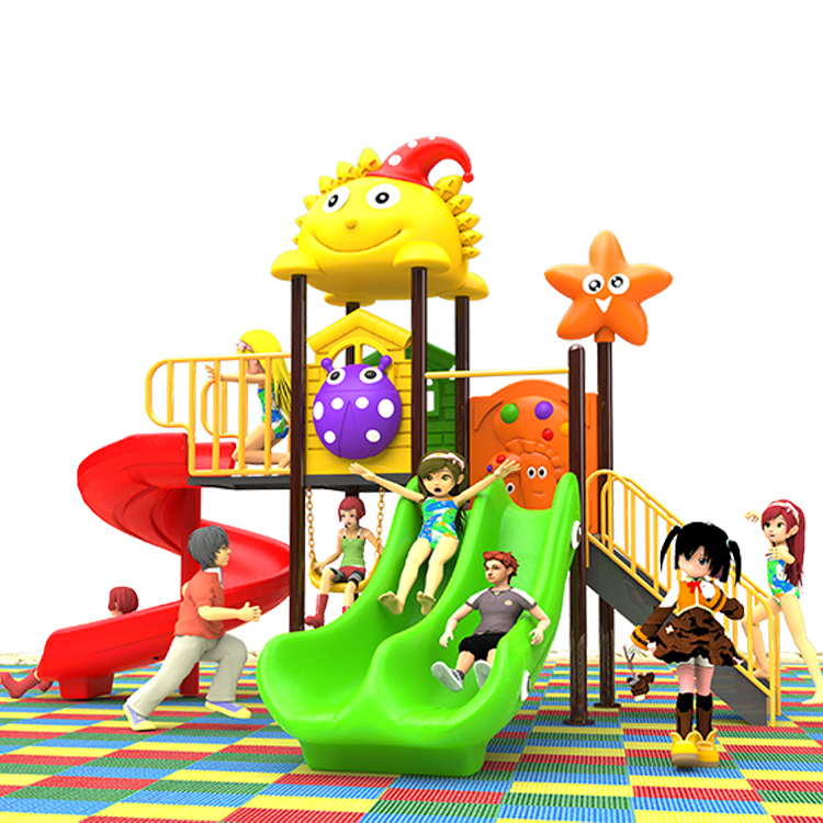 Kids Outdoor Swing Set With Slide - Grote buitenamusementapparatuur Kinderen Metaal Plastic Glijbanen