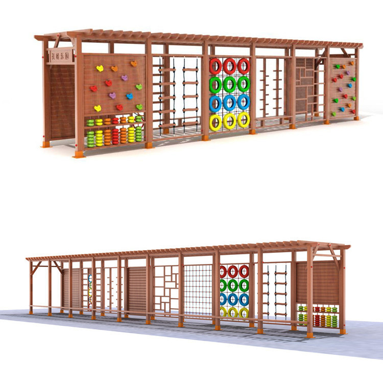 Kids Outdoor Wooden Climbing Frame - Buitenspeelplaats met klimrek van hout voor