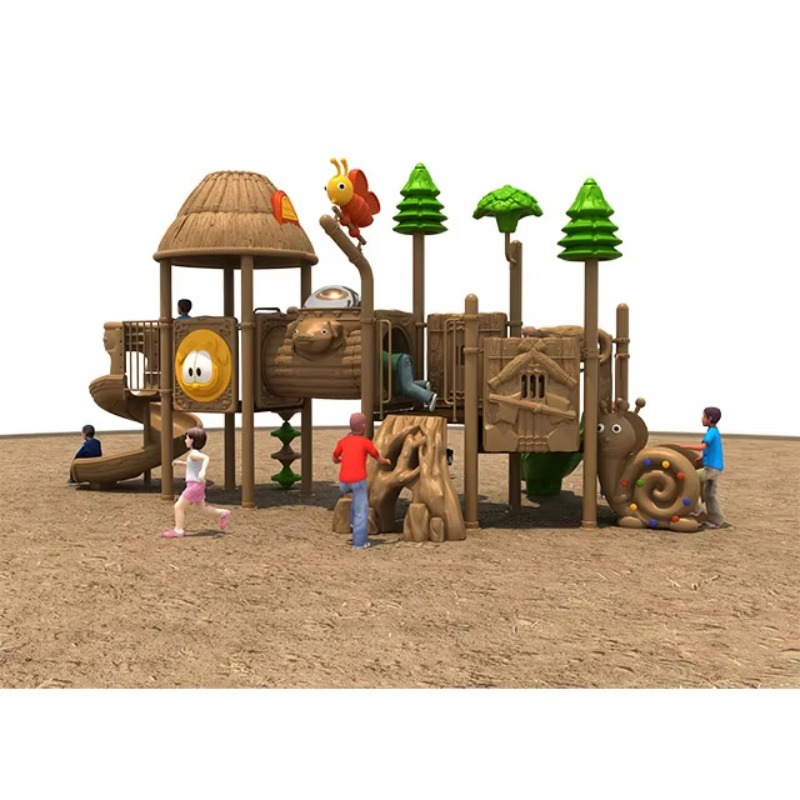 Kids Outdoor Equipment - Buitenspeelplaats glijbaan met schommels groothandel leveranciers
