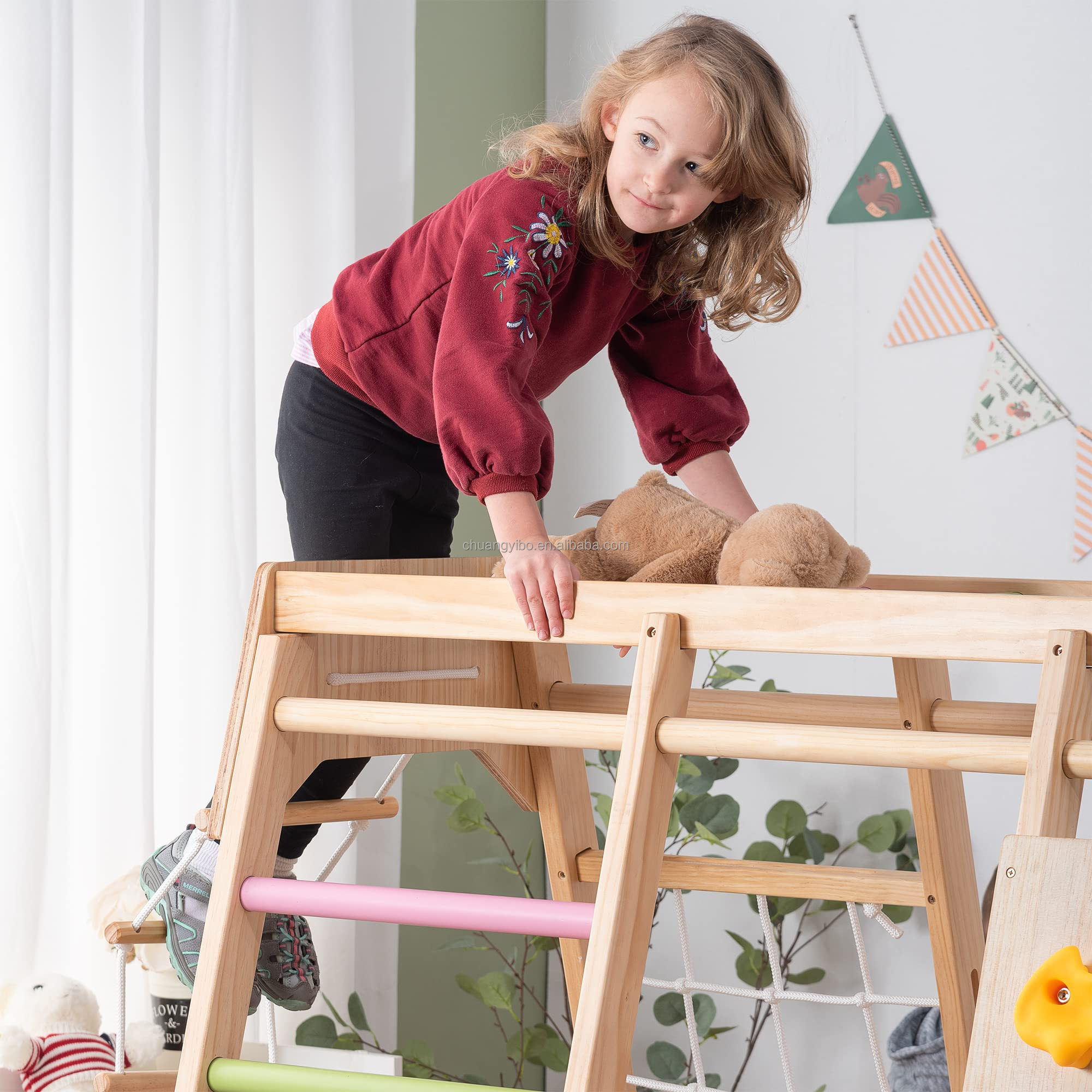 Klimwanden Attractieparkproduc - Kids Outdoor Swing Set With Slide recensie en prijs