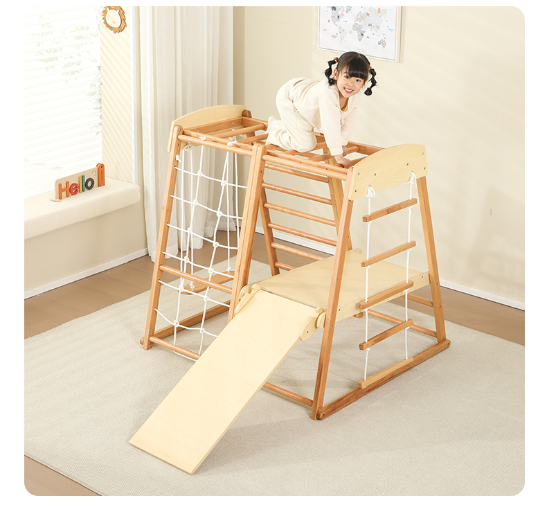 Kinderen buiten binnen Montess - Kids Outdoor Wooden Climbing Frame recensie en prijs