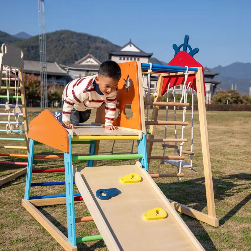 Groot klimrek van massief hout - Kids Outdoor Wooden Climbing Frame recensie en prijs