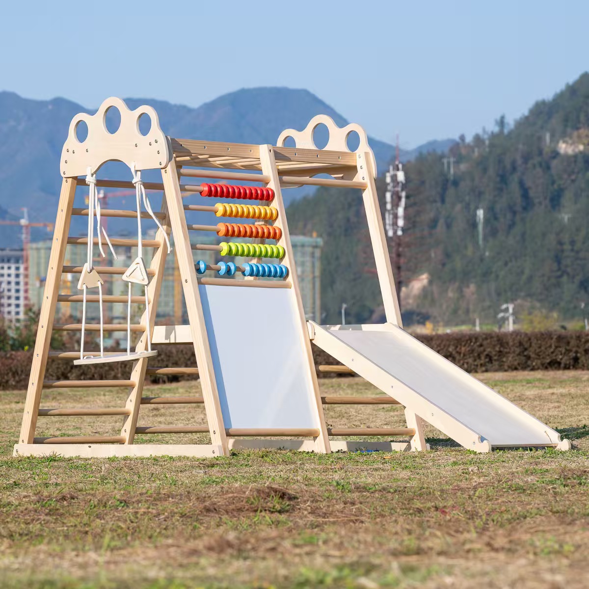 Groot klimrek van massief hout - Kids Outdoor Wooden Climbing Frame recensie en prijs
