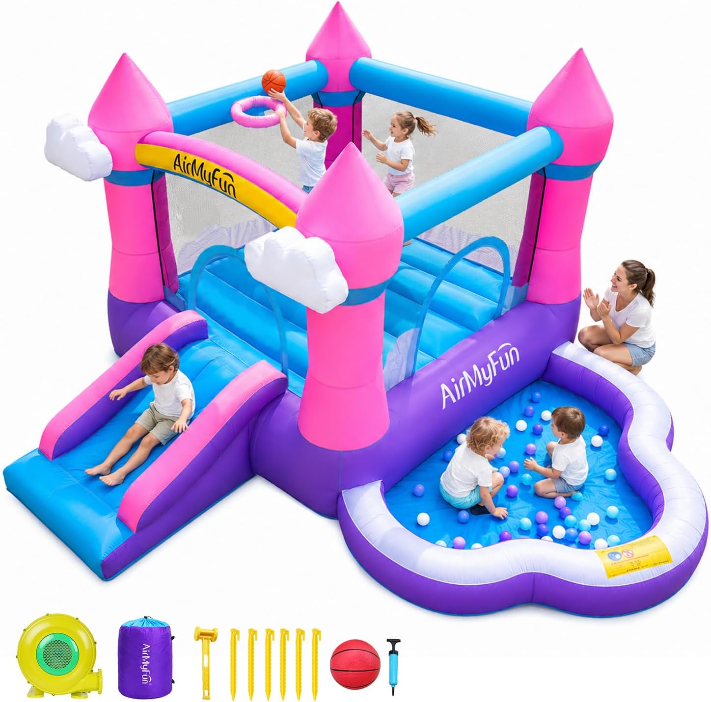 Roze opblaasbare springkasteel - Kids Outdoor Water recensie en prijs