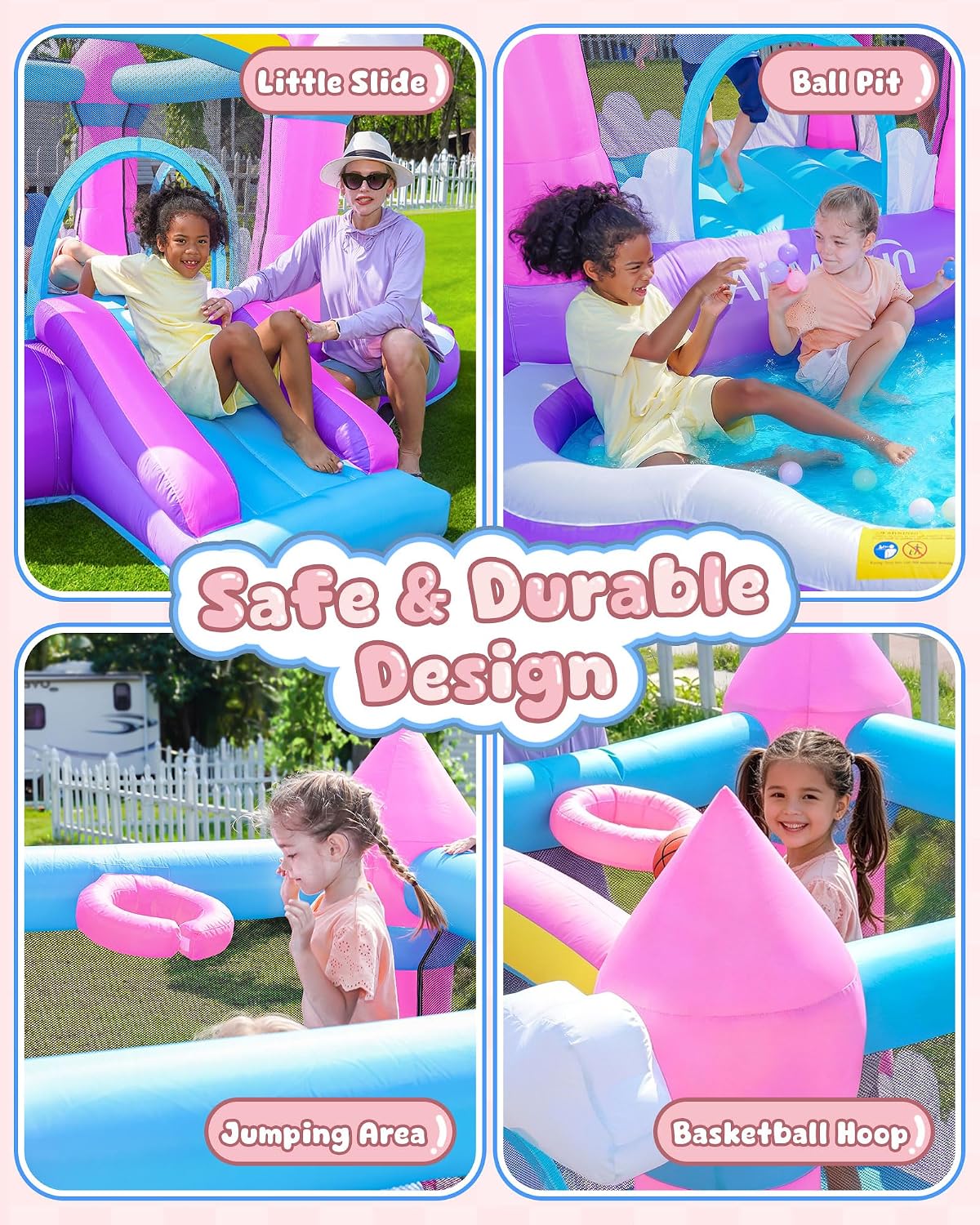 Roze opblaasbare springkasteel - Kids Outdoor Water recensie en prijs
