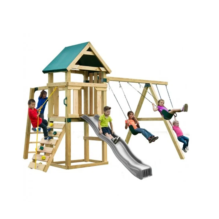 2026 Buiten houten kleine spee - Kids Outdoor Swing Set With Slide recensie en prijs
