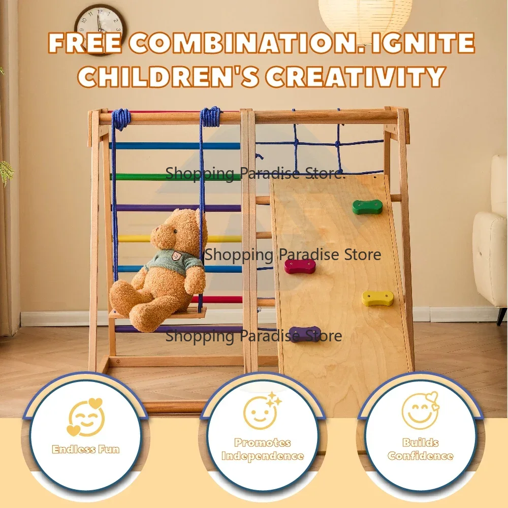 Klimrek van hout voor kinderen - Kids Outdoor Wooden Climbing Frame recensie en prijs